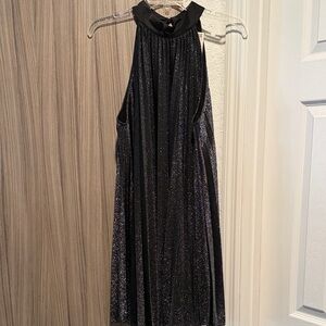 Sparkling Black Zara Halter Dress
